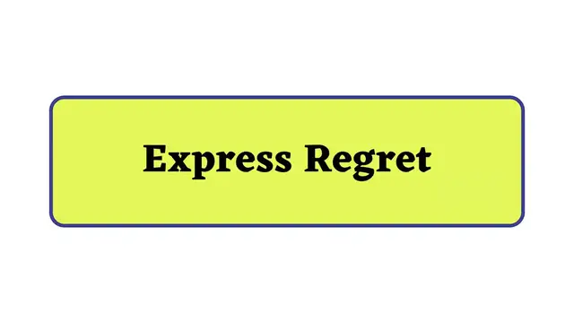 Video thumbnail for Express Regret in English