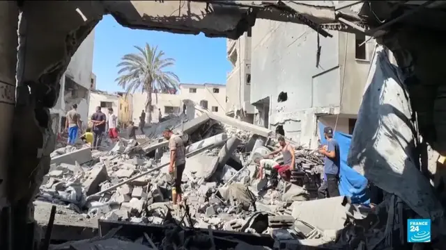 'Video thumbnail for New Israeli strikes around Gaza kill at least 33 as famine announcement raises pressure'