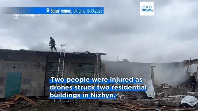 'Video thumbnail for Dozens injured as Russia launches barrage of hundreds of drones and missiles across Ukraine'
