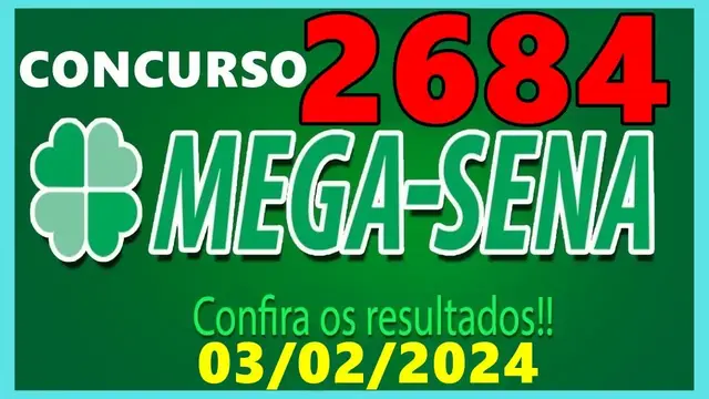 Video thumbnail for Resultado Mega Sena Concurso 2684 de hoje, sábado 03/02/2024 - Mega Sena 2684