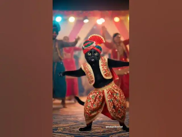 Video thumbnail for The cat doing bhangra #DreamScreenAI