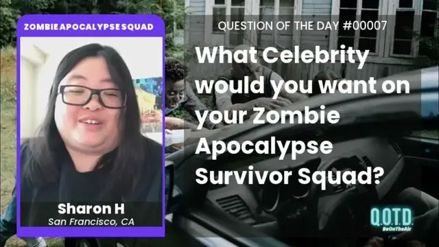 Video thumbnail for Sharon thinks Matt Damon's smarts would be handy in a zombie apocalypse!