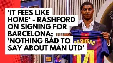 'Video thumbnail for 'It feels like home' - Marcus Rashford after signing on-loan for FC Barcelona, with 'nothing bad to say about Manchester'
