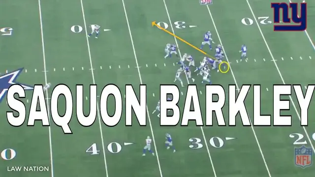 'Video thumbnail for law nation sports: saquon barkley's dangerous skillset: giants running back film breakdown'