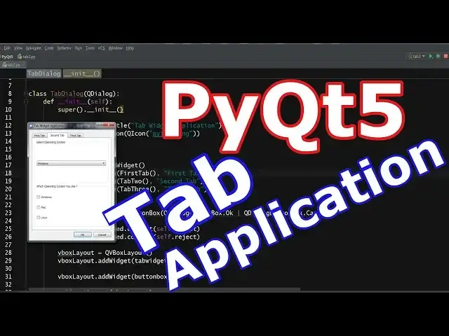 'Video thumbnail for PyQt5 Tab Widget Application (2018)'
