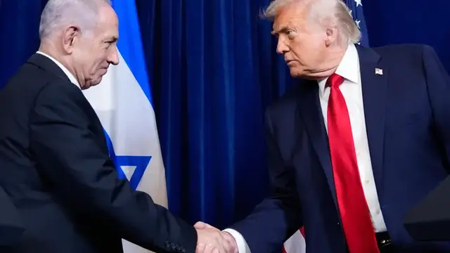 Video thumbnail for Trump meets 'Netanyahu checklist' although expressing sticking points