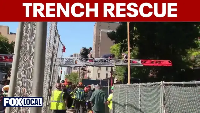 Video thumbnail for FDNY rescues MTA construction worker after 10-foot trench fall
