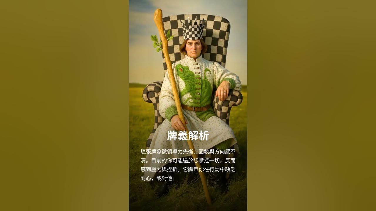 Video thumbnail for 【塔羅每日一占】放下控制，方向會更清晰｜權杖國王逆位 #家思宇塔羅 #感情 #深度自我覺察