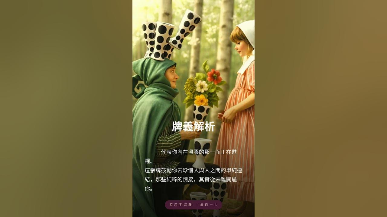 Video thumbnail for 【塔羅每日一占】內在的純真，是你最真實的力量｜聖杯六 正位 #家思宇塔羅 #感情 #深度自我覺察 #塔羅每日一占 #塔羅占卜 #正能量