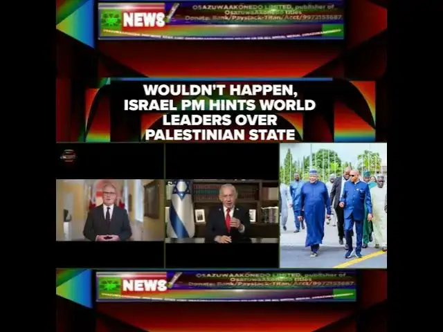 Video thumbnail for Wouldn't Happen, Israel PM Hints World Leaders Over Palestinian State