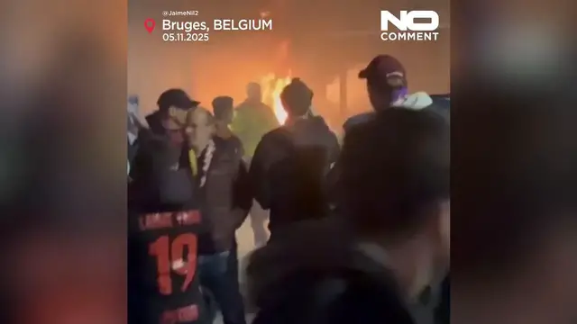 'Video thumbnail for Bus fire forces Barcelona fans to evacuate before Champions League match'