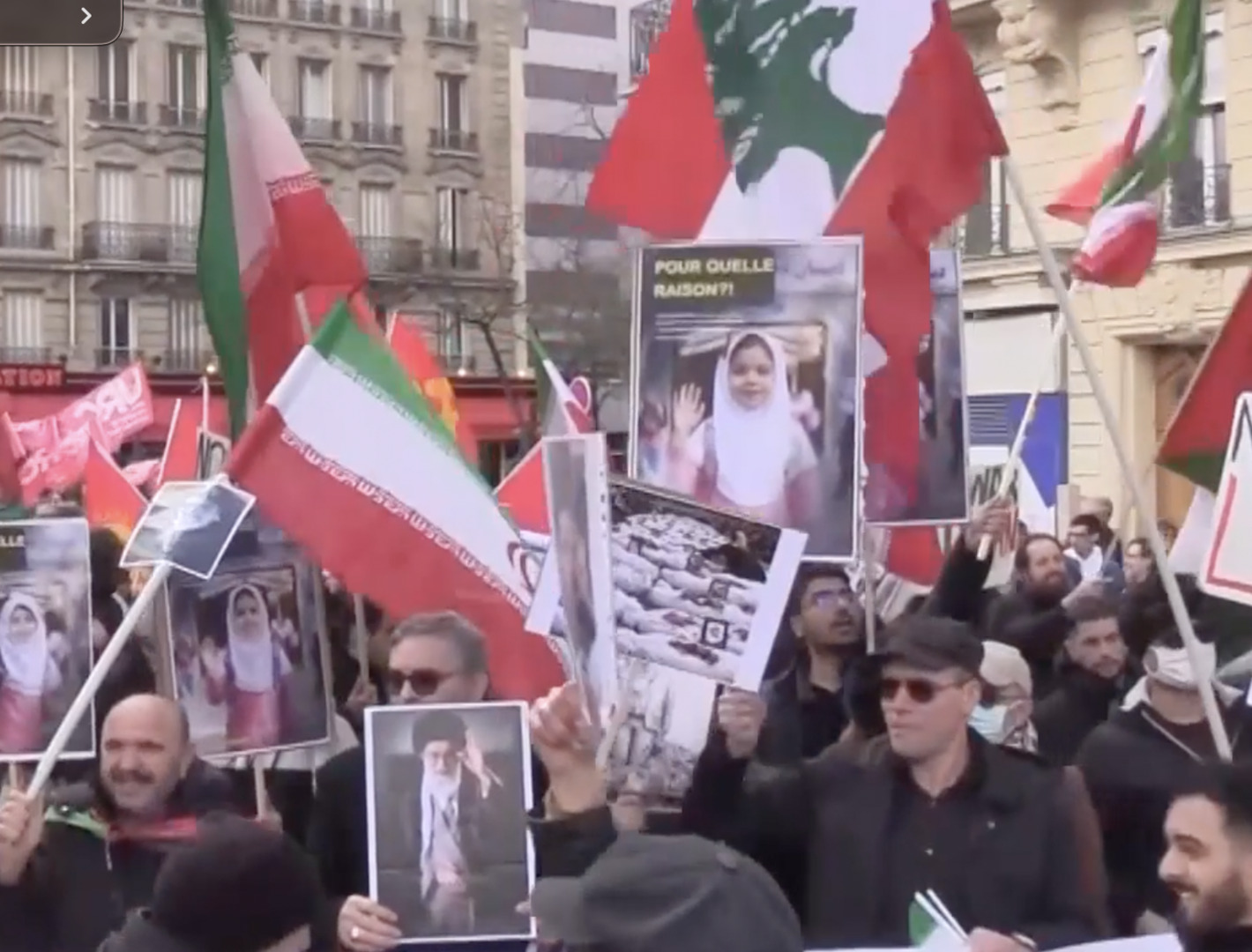 Video thumbnail for Thousands in Paris protest military actions in Iran, Lebanon and Palestine