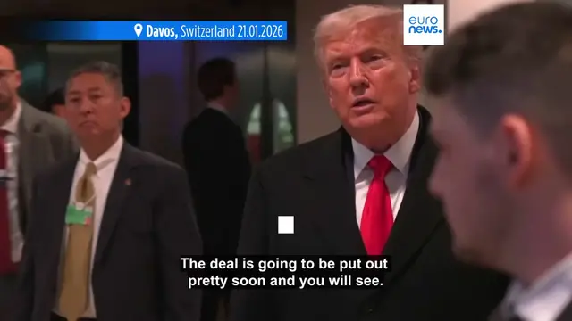 Video thumbnail for Trump suspends European tariffs after 'framework' Greenland deal agreed