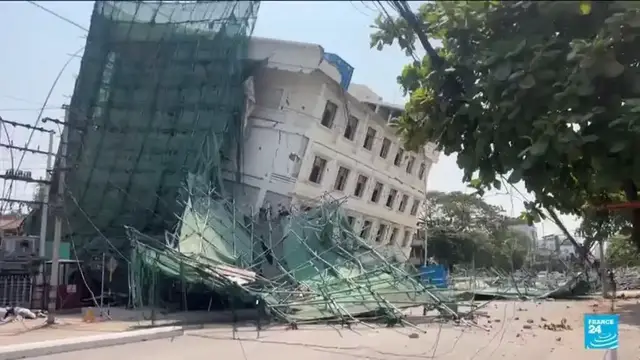 Video thumbnail for Myanmar declares week of national mourning as quake deaths climb past 2,700