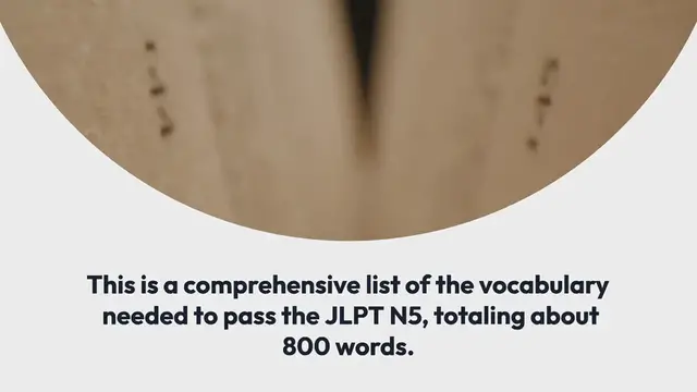 'Video thumbnail for JLPT N5 Vocabulary List'