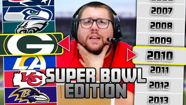 'Video thumbnail for Can we name random Super Bowl lineups? (Roster Roulette Challenge)'