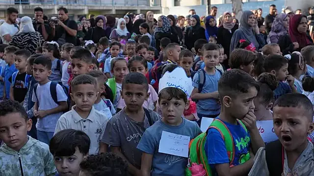 Video thumbnail for Gaza children return to school after years of war and displacement