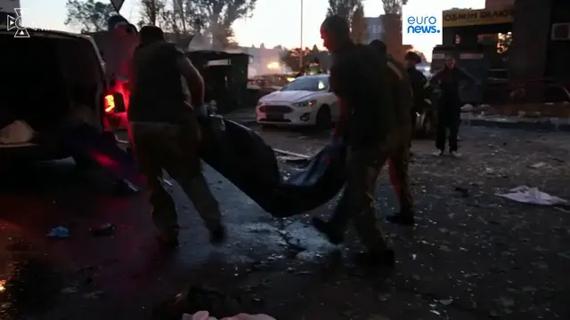 Video thumbnail for Russian ballistic missile strikes on Kyiv kill nine and injure more than 30