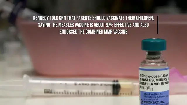 Video thumbnail for RFK Jr Urges Parents To Vaccinate Children Against Measles.