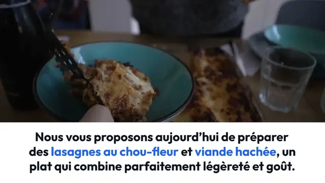 Video thumbnail for Lasagnes au chou-fleur et viande hachée
