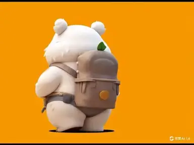 'Video thumbnail for 标准 一只可爱的白熊 向前走路'