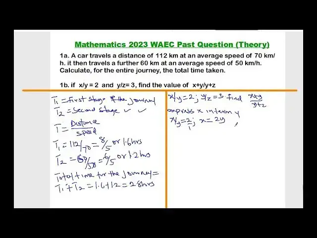 Video thumbnail for Mathematics 2023 WAEC Past Questions (Theory)