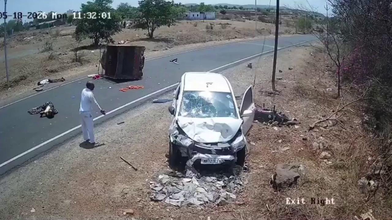 Video thumbnail for India: Deadly overtaking maneuver triggers massive three-vehicle collision.