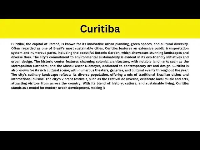 Video thumbnail for Short Paragraph on Curitiba