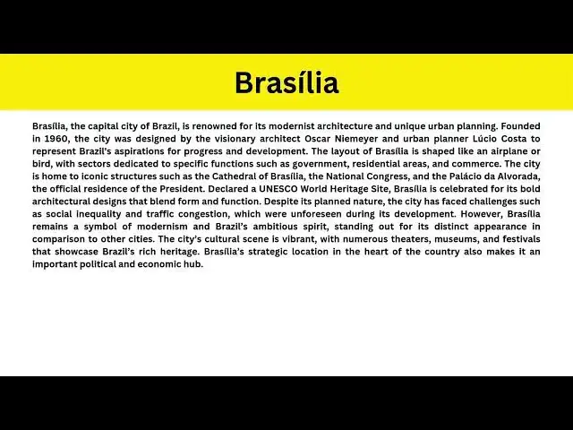 Video thumbnail for Short Paragraph on Brasilia