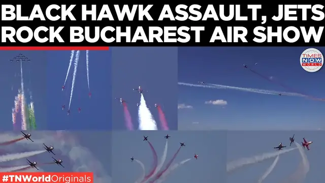 Video thumbnail for ROMANIA AIR SHOW: Turkish Stars and Italy's Frecce Tricolori Wow Bucharest Crowds | Times Now World