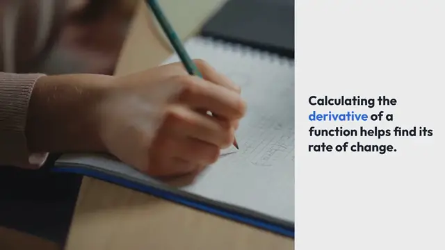 Video thumbnail for Derivative of 15x^(2)-5x-8x^(-2)