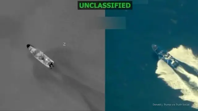 'Video thumbnail for US Navy strikes speedboat with 2,200 pounds of cocaine'