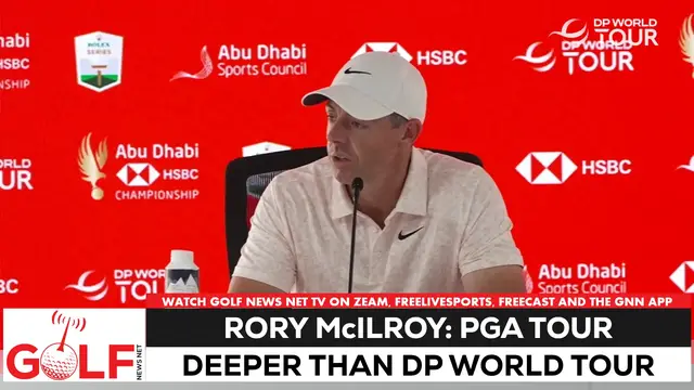'Video thumbnail for Rory McIlroy: PGA Tour fields deeper than DP World Tour'