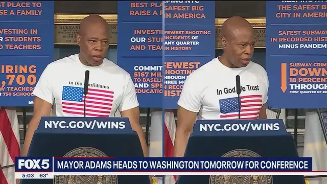 'Video thumbnail for Mayor Adams says he 'will maximize his opportunity' while in DC amid scrutiny over ICE'