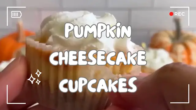 Video thumbnail for Pumpkin Cheesecake Cupcakes