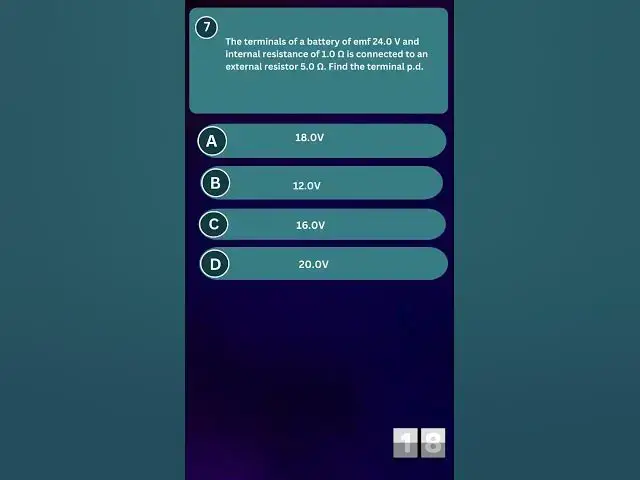 'Video thumbnail for Physics 2023 Past Question 7 JAMB (QUIZ)#jambpastquestions  #quizchallenge'