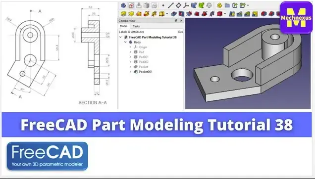 'Video thumbnail for Model Support Bracket in FreeCAD : (Gallery Serial No.21) | FreeCAD | Mechnexus |'