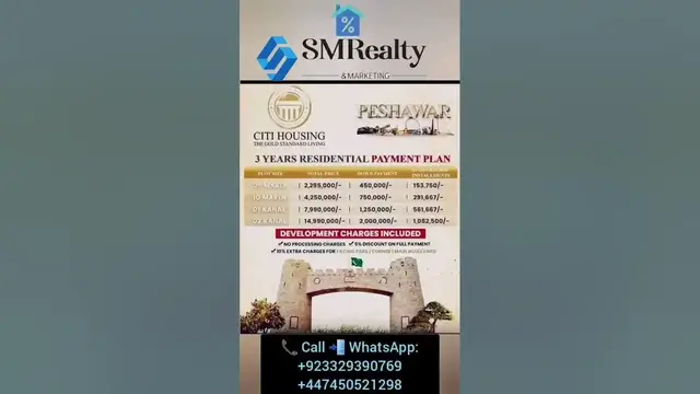 Video thumbnail for Citi Housing Peshawar| Residential Plots | Down Payment | Instalments Plan | #shorts