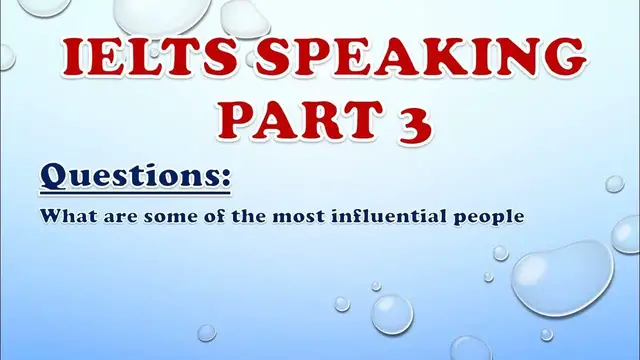 Video thumbnail for IELTS Speaking Part 3: What are some of the most influential people in history?