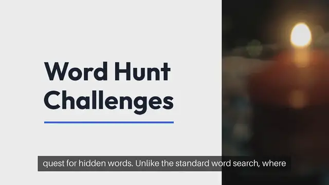 Video thumbnail for Word Hunt Challenges: Word Search Games