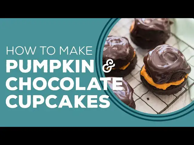 Video thumbnail for Blast from the Past - Upside-Down Pumpkin Filled Chocolate Cupcakes