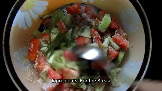 Video thumbnail for steak salad recipe