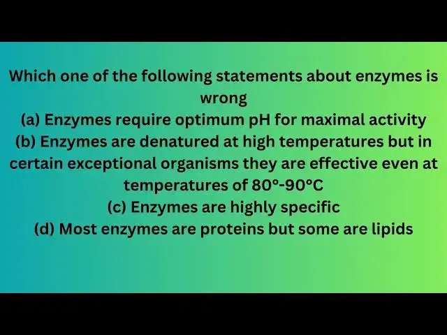 Video thumbnail for Biomolecules Part 3 MCQ asked frequently in exams