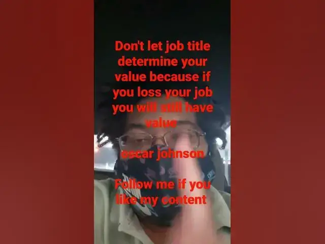 Video thumbnail for Don't let job title determine your value because if you loss your job you will still have value