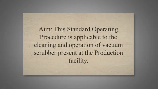 Video thumbnail for SOP for Cleaning and Operation of Vacuum scrubber