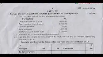 Video thumbnail for 12th Accountancy Quarterly Exam Question Paper 2019-20 | English Medium | Team Aspirants