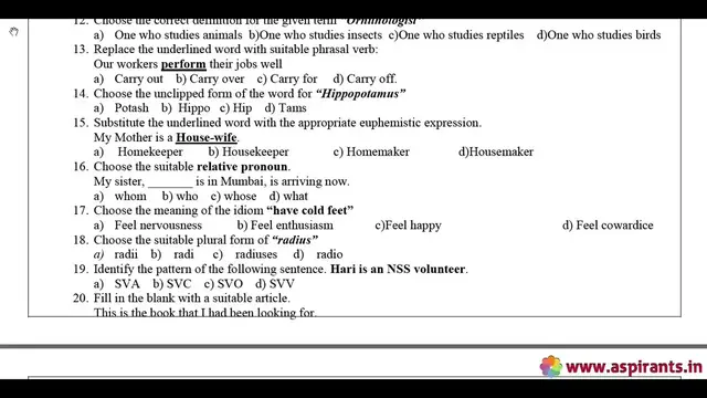 Video thumbnail for 11th English Half Yearly Exam Model Question Paper 2019-20 | Team Aspirants