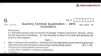 Video thumbnail for 11th Economics Quarterly Exam Question Paper 2019-20 | English Medium | Team Aspirants
