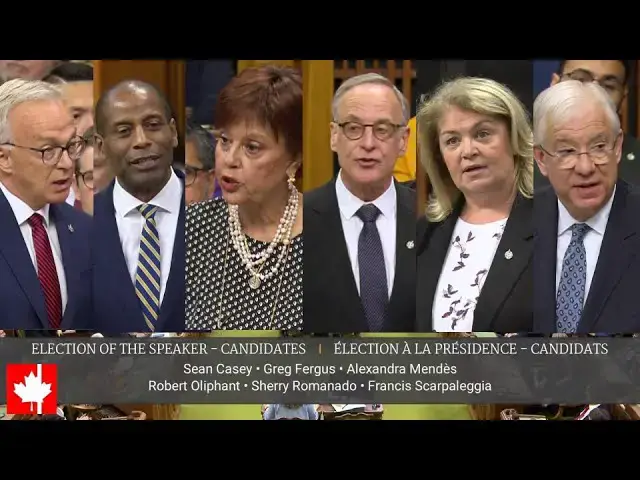 'Video thumbnail for Six MPs, all Liberal, vie for House Speakership. Watch their speeches'