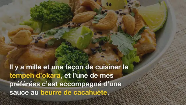 Video thumbnail for Tempeh d’okara et sa sauce cacahuète